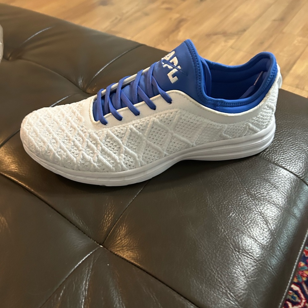 APL Men's Athletic Shoes in White and Blue